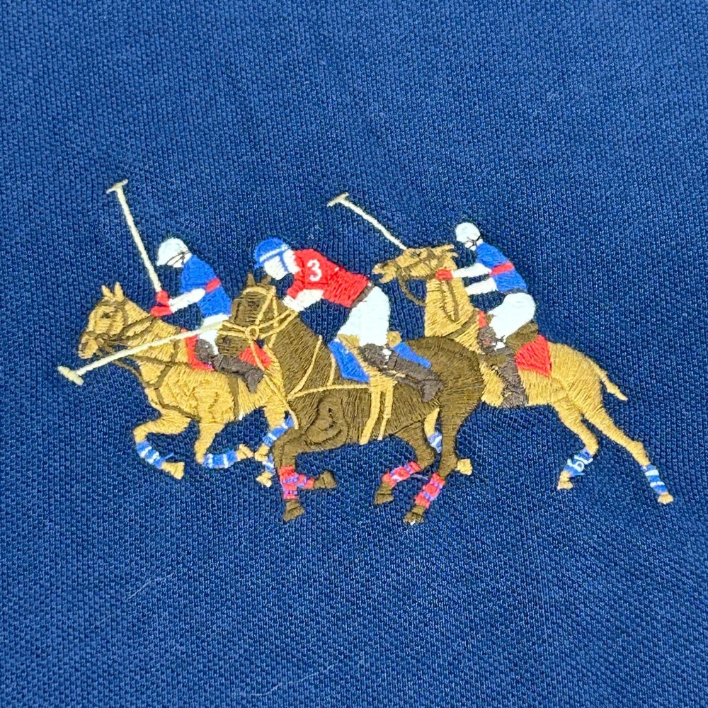 Polo Ralph Lauren Rugby Shirt Men's‎ 3XLT Navy Blue Polo Triple Pony Preppy